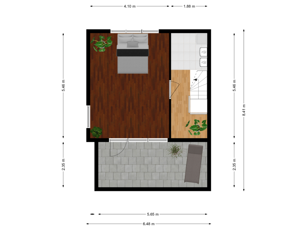 Bekijk plattegrond van 2de etage van Rivierdijk 199