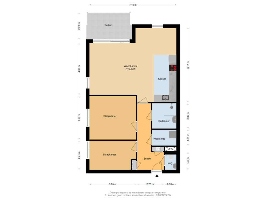 Bekijk plattegrond van Appartement van Orionweg 424