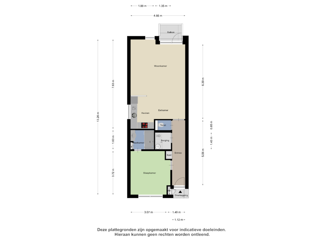 View floorplan of Appartement of Kanaalstraat 94-D