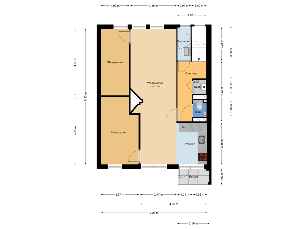 Bekijk plattegrond van 2e verdieping van Spiraeastraat 58