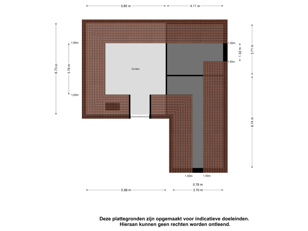 View floorplan of Zolder of Oosteinde 106