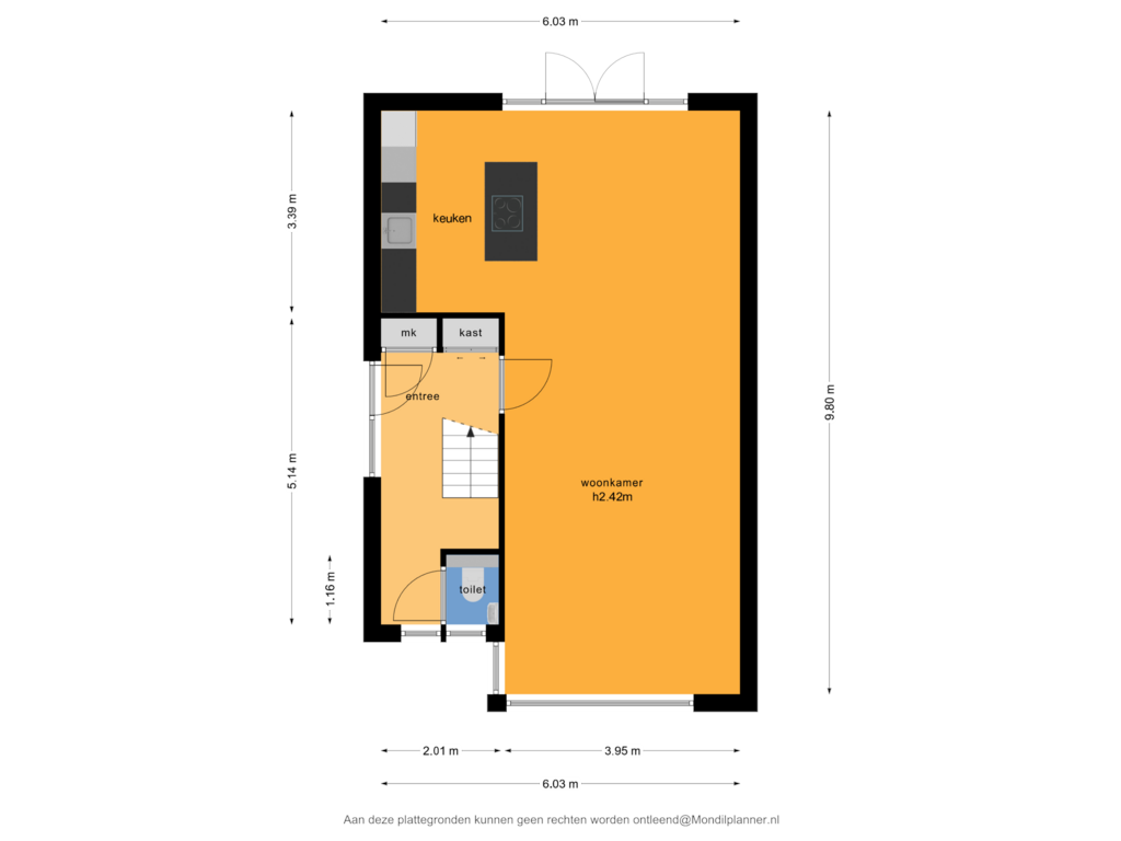 Bekijk plattegrond van Begane grond van Pieter Klaarhamerstraat 38