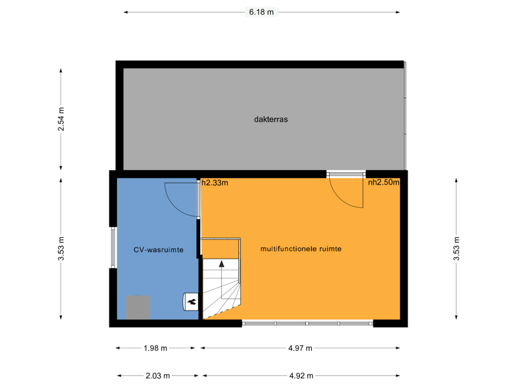 Bekijk plattegrond van Tweede verdieping van Pieter Klaarhamerstraat 38