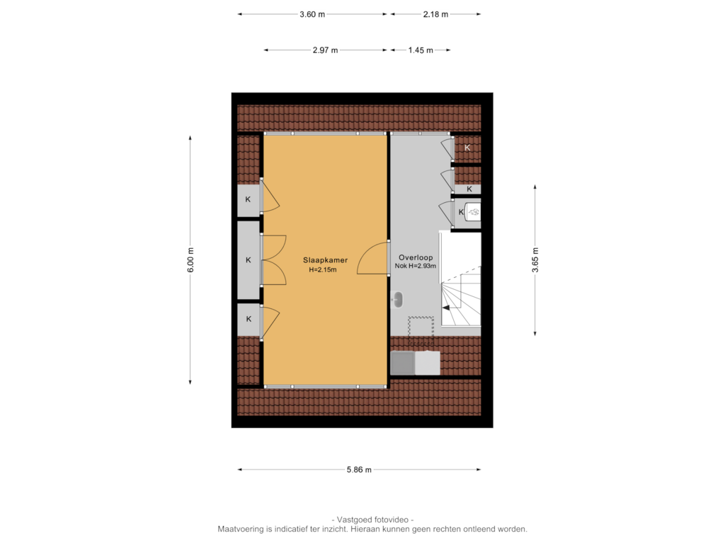 View floorplan of 2e verdieping of Dwarsakkers 7