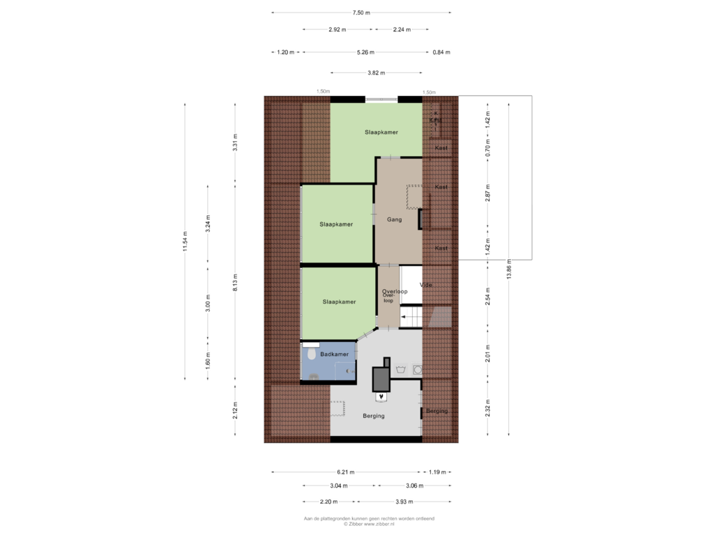 View floorplan of Eerste Verdieping of Gabriël Metsulaan 28