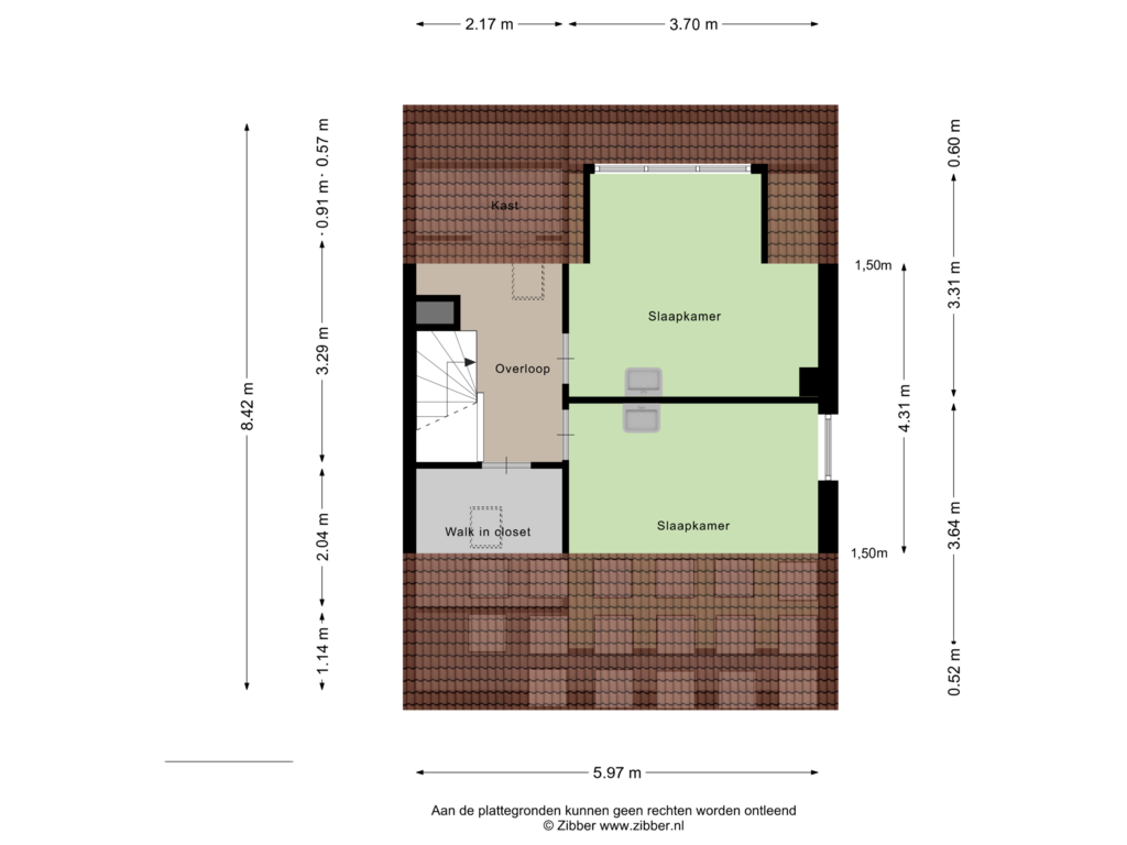 Bekijk plattegrond van Tweede Verdieping van Clematislaan 69