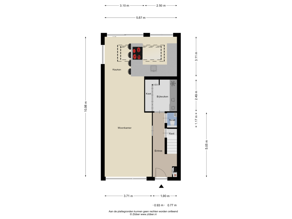 Bekijk plattegrond van Begane Grond van Dominicanenstraat 14