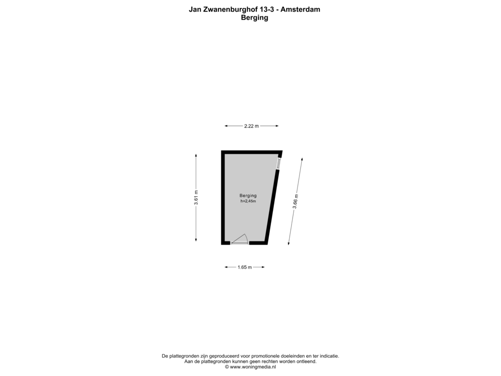 View floorplan of Berging of Jan Zwanenburghof 13-3