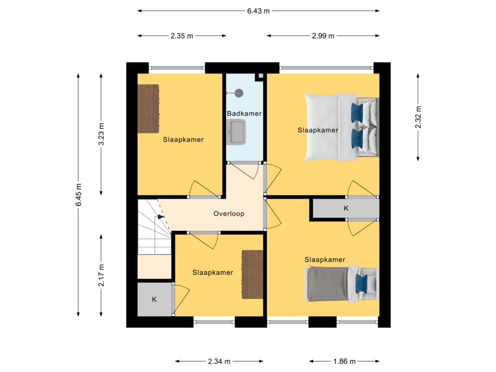 Bekijk plattegrond van 1e Verdieping van Jan Wiegerslaan 18