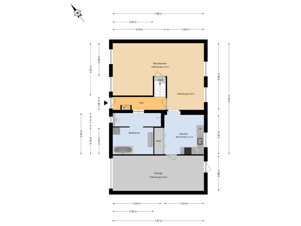 Bekijk plattegrond van Begane grond van Hoenderweg 69