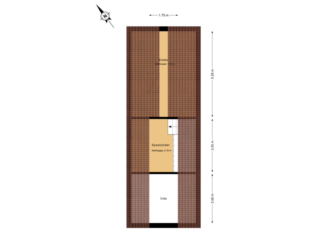 Bekijk plattegrond van 2e verdieping van Hoenderweg 69