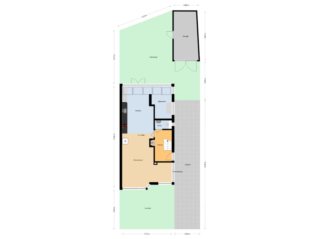 Bekijk plattegrond van Situatie van Burg Simonsstraat 4