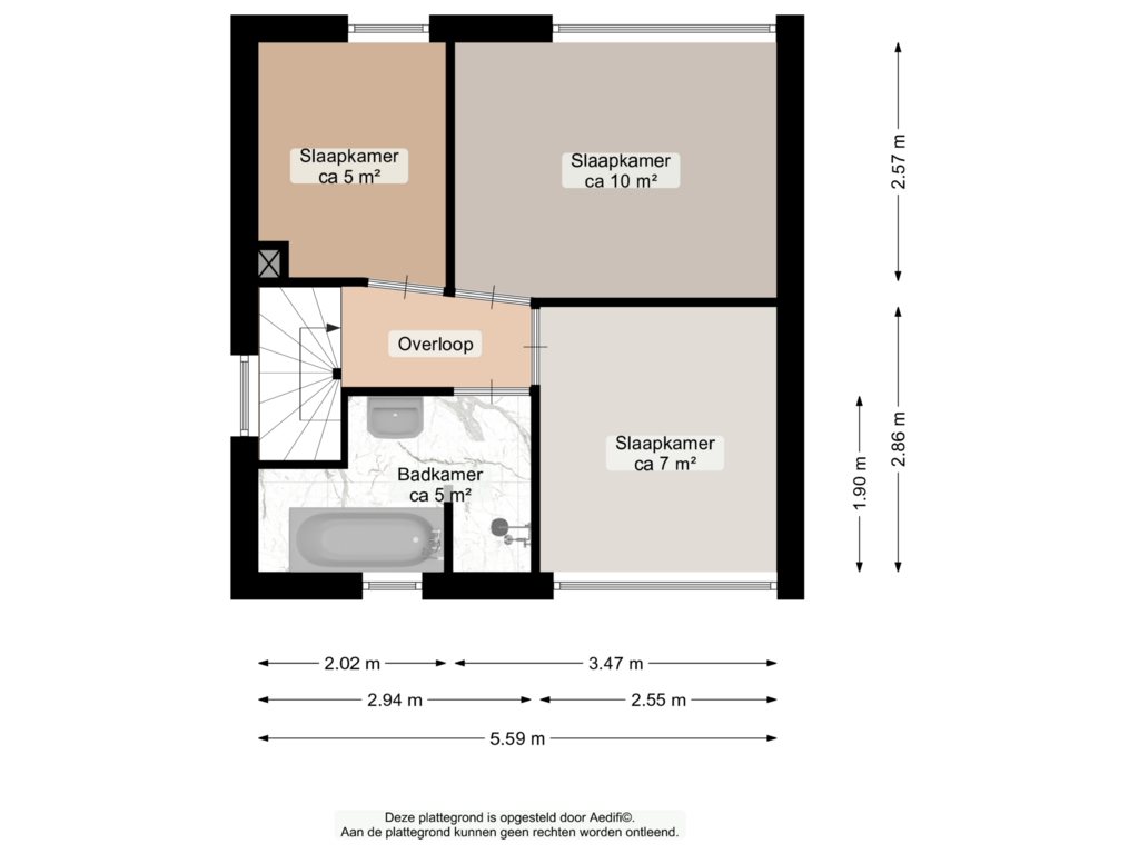 Bekijk plattegrond van Eerste verdieping van Willem Bergstraat 12