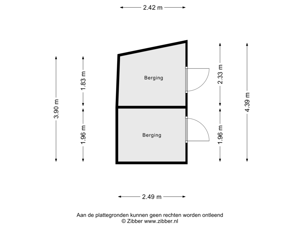 Bekijk plattegrond van Berging van Potgieterstraat 48