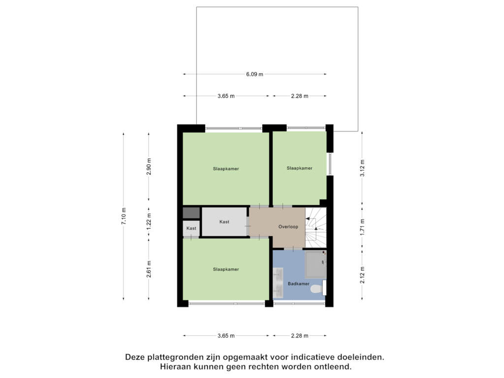 View floorplan of Eerste verdieping of Drostweg 17