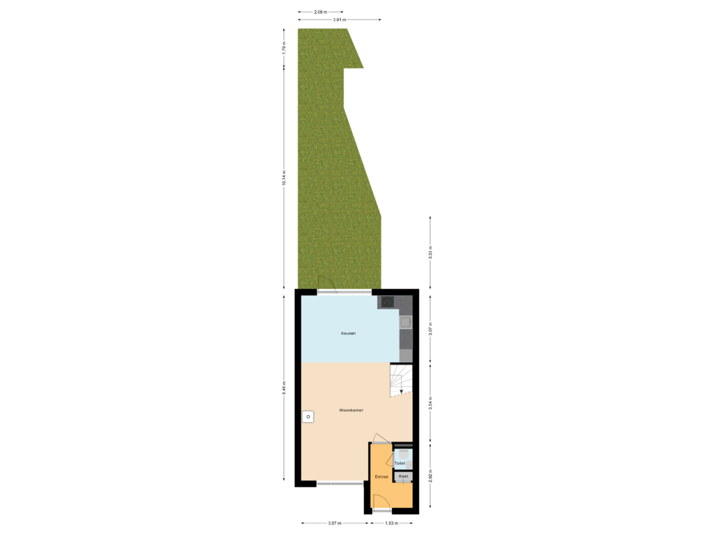 Bekijk plattegrond van Begane grond met tuin van Hofmark 336