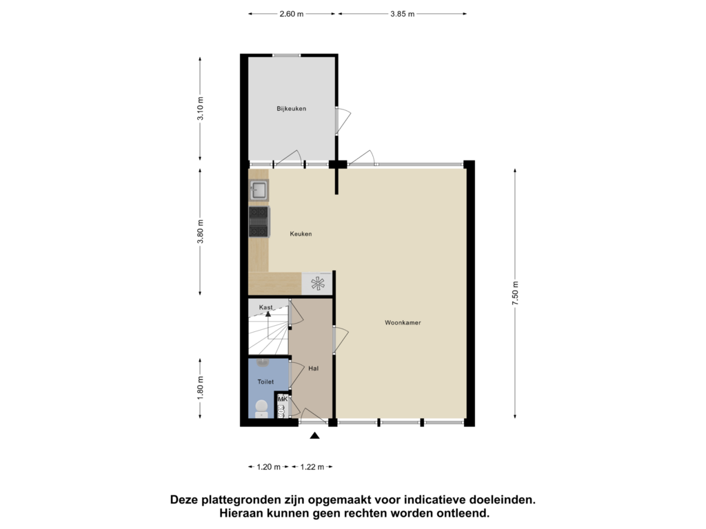 Bekijk plattegrond van Begane Grond van Palmbosweg 7