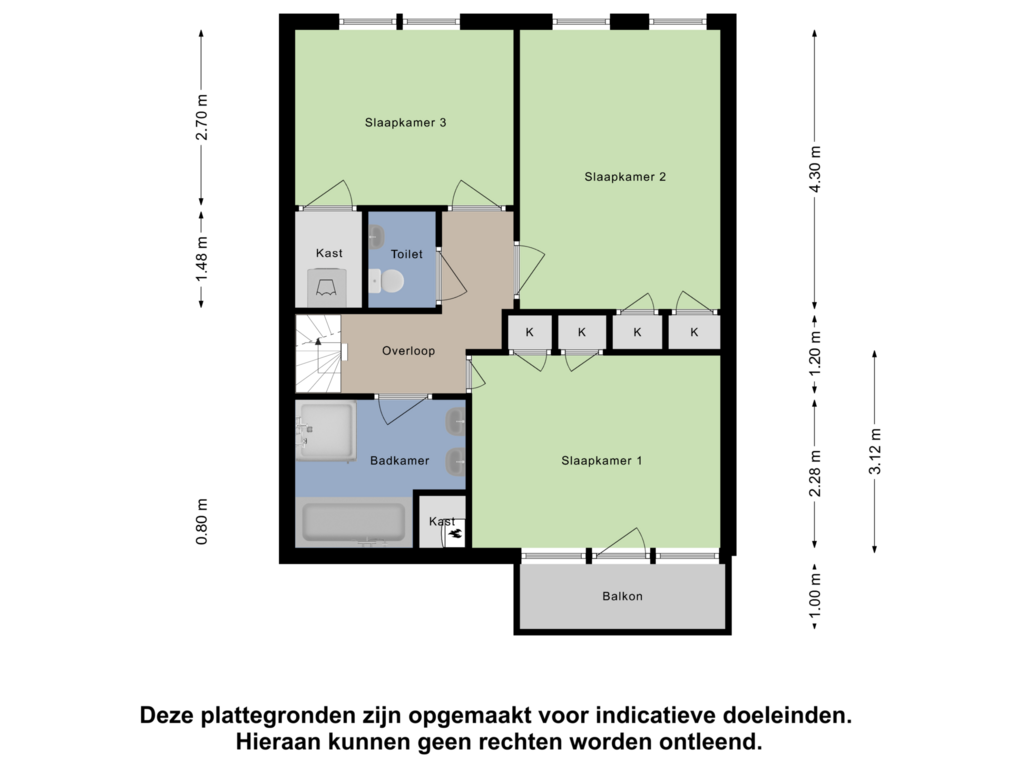 Bekijk plattegrond van Eerste Verdieping van Palmbosweg 7