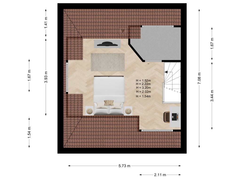 Bekijk plattegrond van Tweede verdieping van Billitonstraat 18