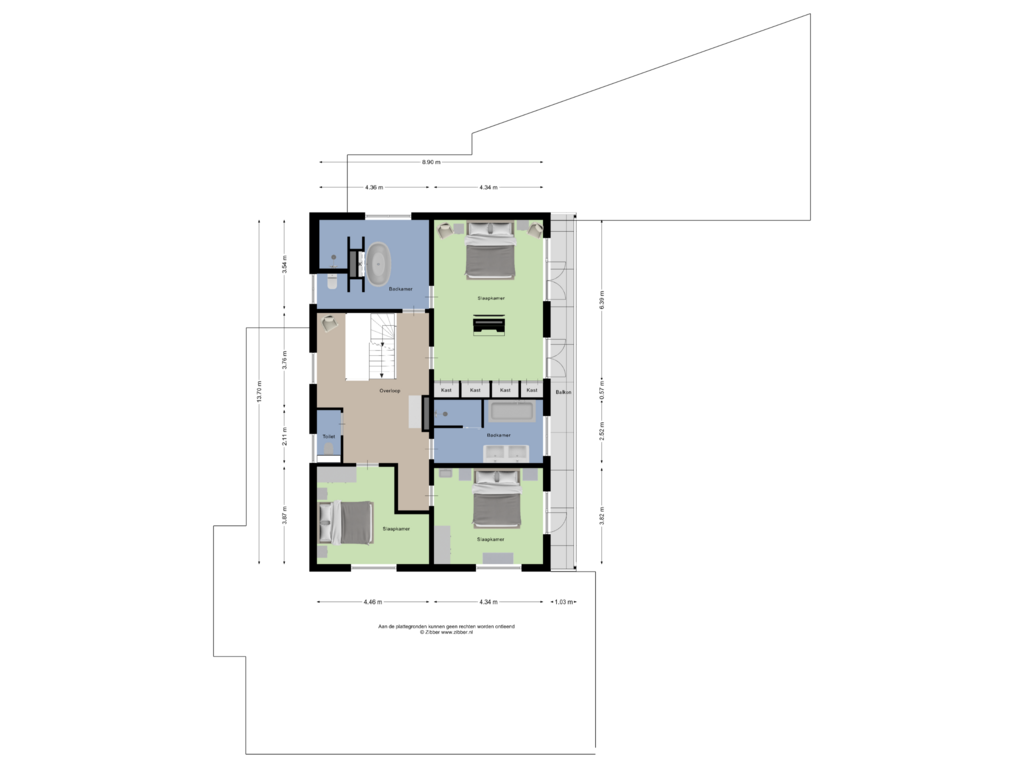 Bekijk plattegrond van Eerste Verdieping van Hoge Duinlaan 13