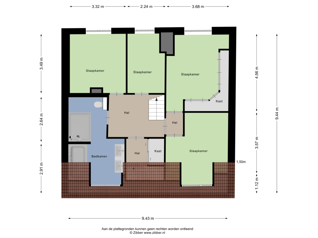 View floorplan of Tweede Verdieping of Valkenboskade 334