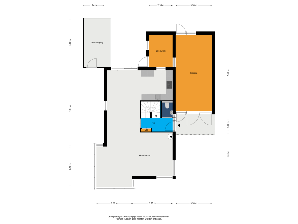 View floorplan of Begane grond of Piet Zwartstraat 7