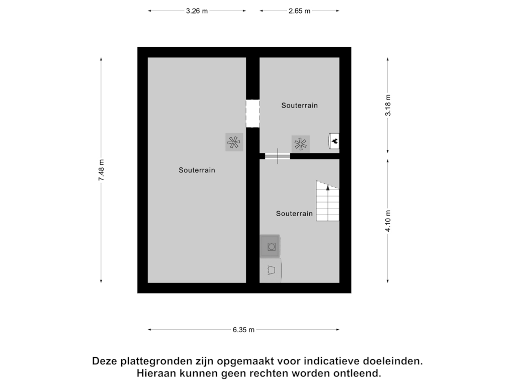 Bekijk plattegrond van Souterrain van Kakertsweg 48