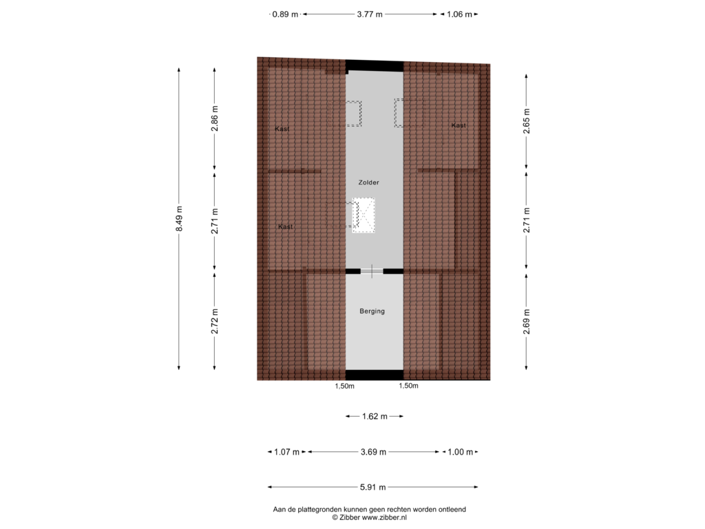 View floorplan of Zolder of Julianaweg 73