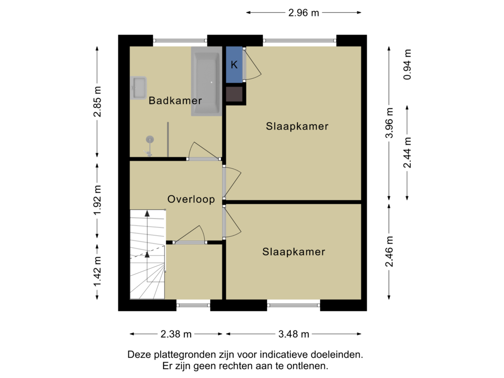 View floorplan of 1e Verdieping of Koestraat 40