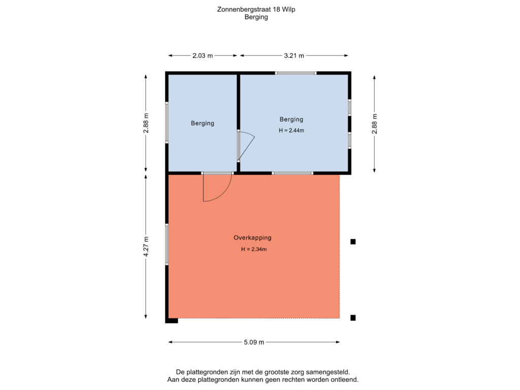 Bekijk plattegrond van Berging van Zonnenbergstraat 18