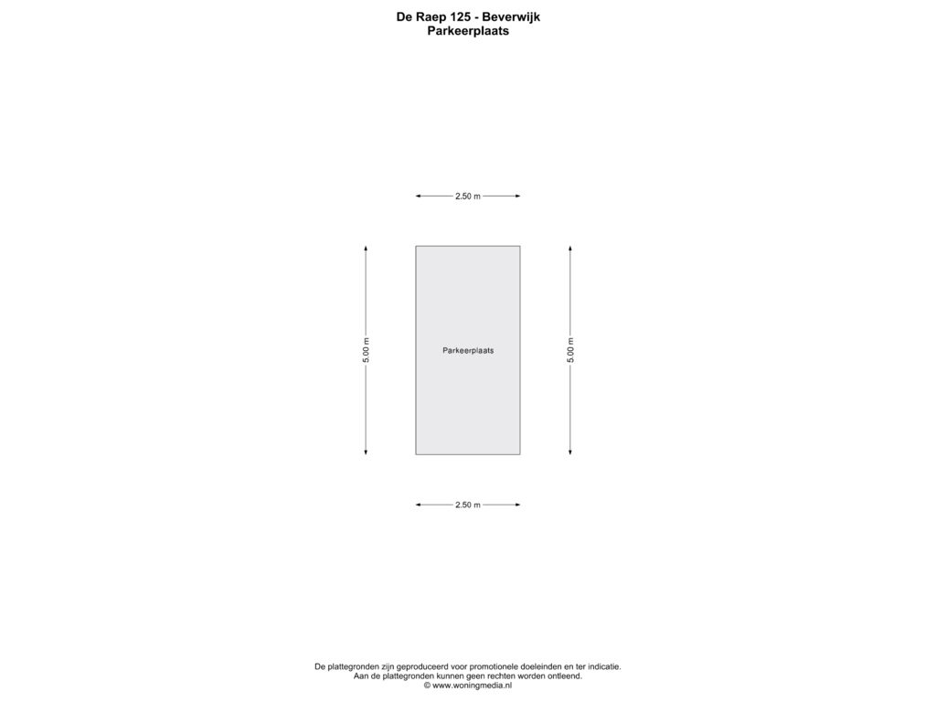 Bekijk plattegrond van Parkeerplaats van de Raep 125