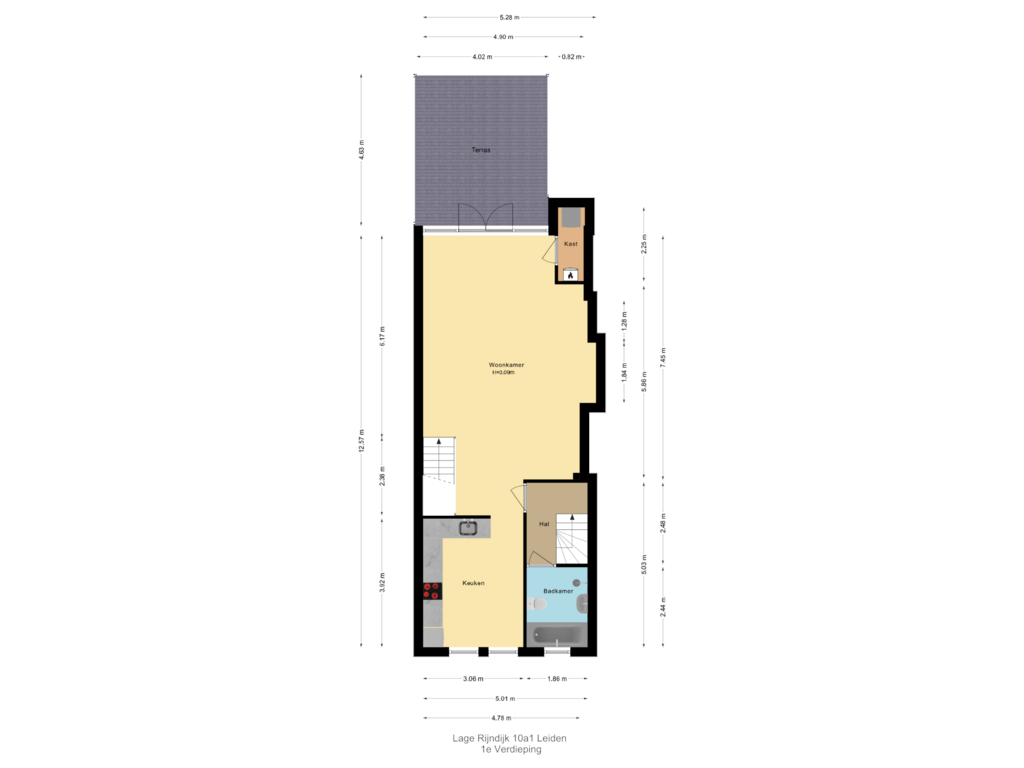 View floorplan of 1e Verdieping of Lage Rijndijk 10-A1