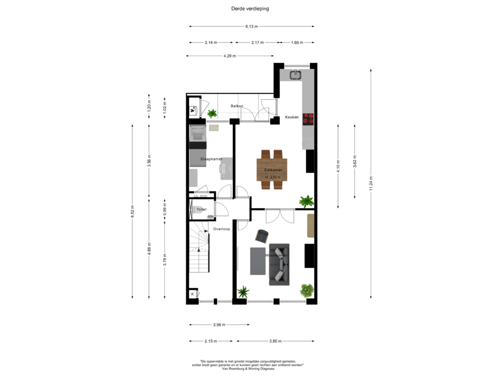 Bekijk plattegrond van Derde verdieping van Rustenburgerstraat 129-3