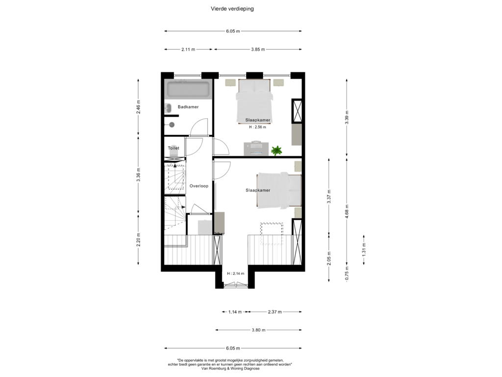 Bekijk plattegrond van Vierde verdieping van Rustenburgerstraat 129-3