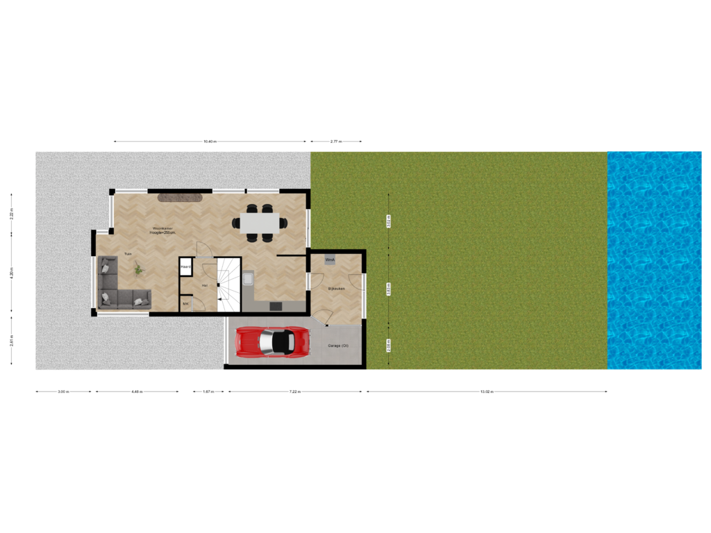 Bekijk plattegrond van Begane Grond + Perceel van Van Velzenstraat 9