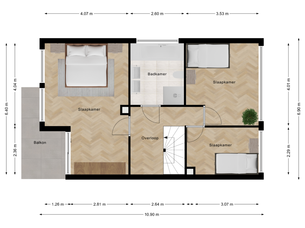 Bekijk plattegrond van Eerste Verdieping van Van Velzenstraat 9