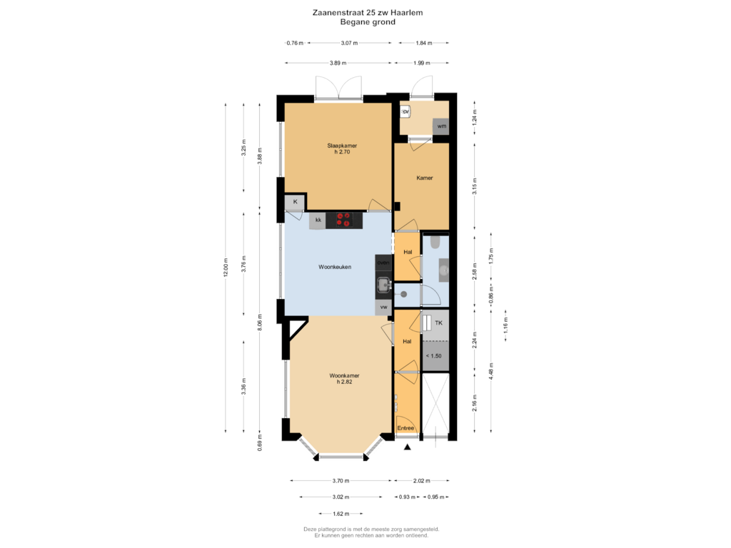 Bekijk plattegrond van Begane Grond van Zaanenstraat 25-ZW