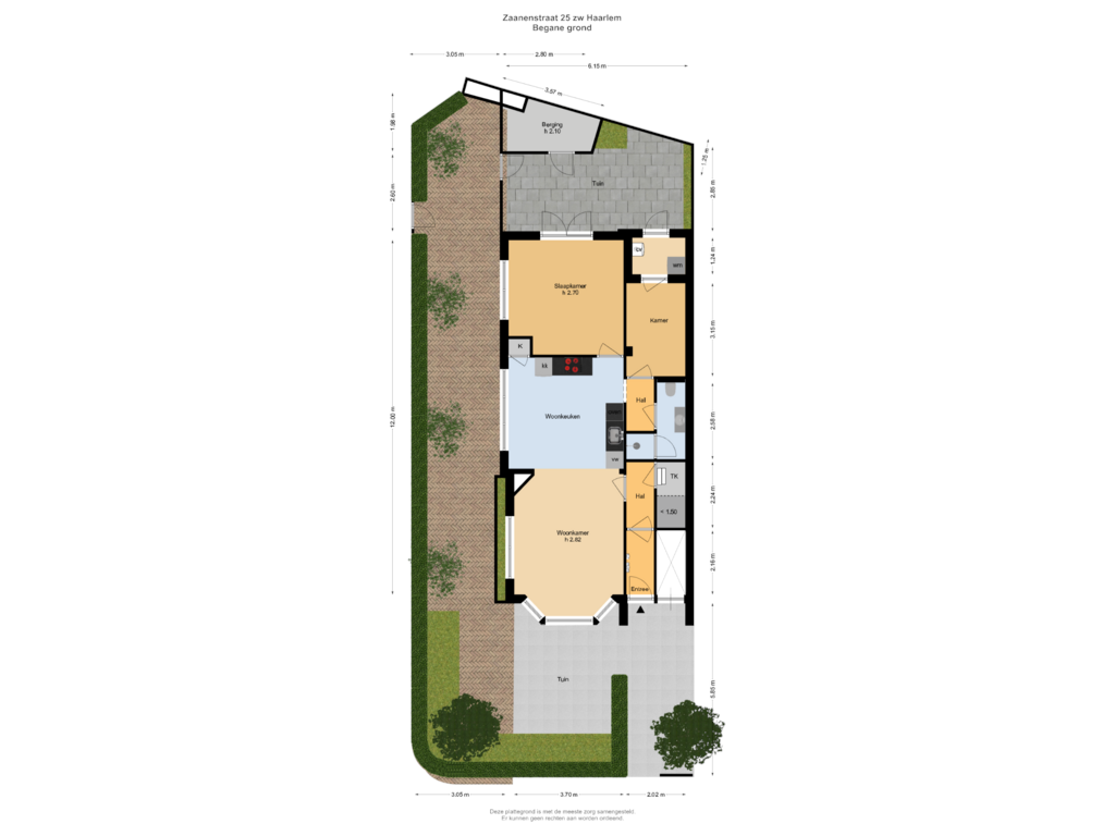 Bekijk plattegrond van Situatie van Zaanenstraat 25-ZW