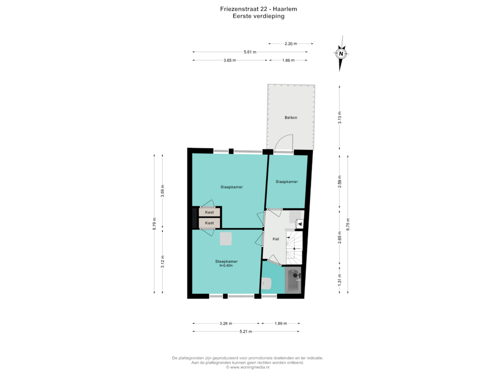 Bekijk plattegrond van 1e_verd van Friezenstraat 22