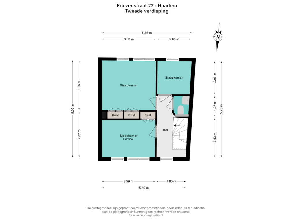 Bekijk plattegrond van 2e_verd van Friezenstraat 22