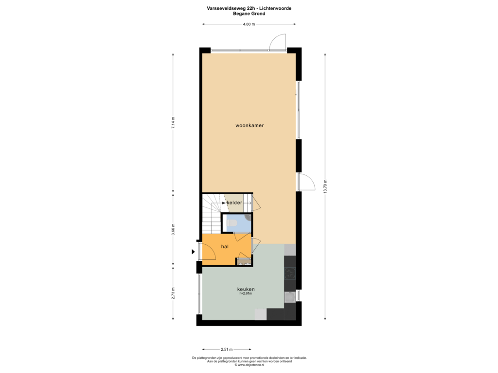 View floorplan of BEGANE GROND of Varsseveldseweg 22-H