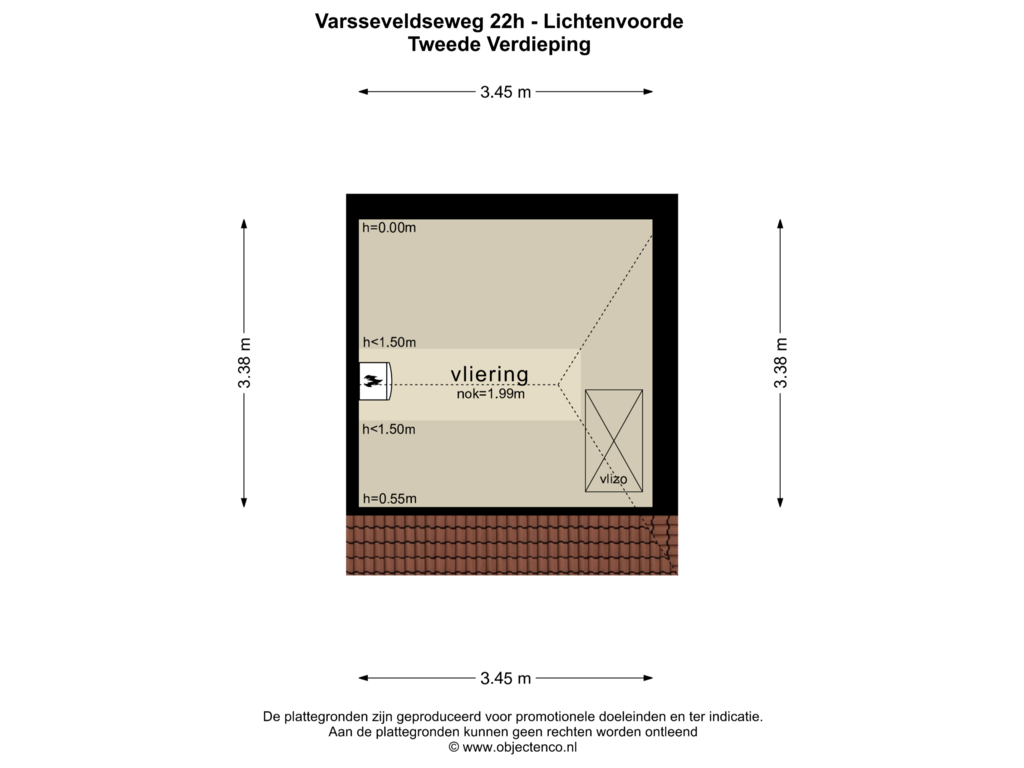 View floorplan of TWEEDE VERDIEPING of Varsseveldseweg 22-H