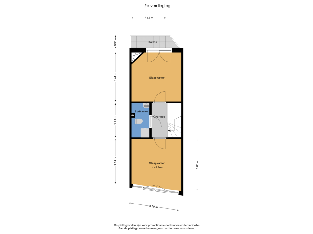 Bekijk plattegrond van 2e verdieping van Amstelveenseweg 151-1