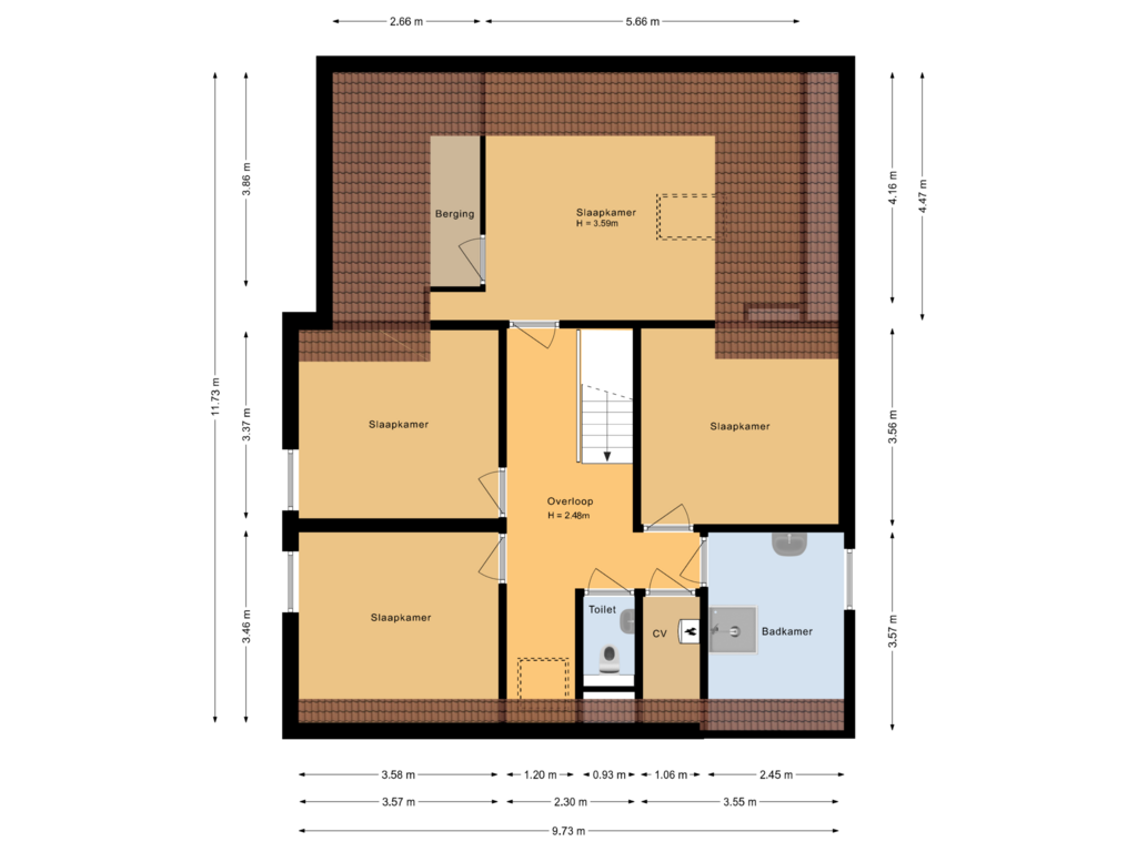 View floorplan of Eerste verdieping of Kamille 4