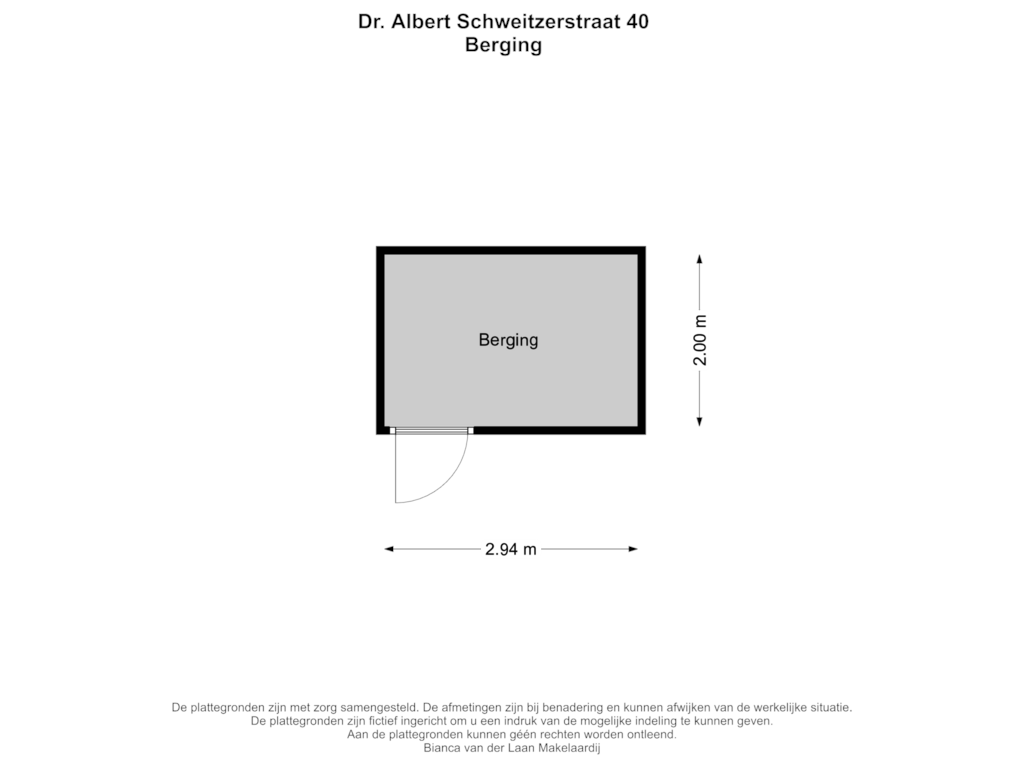 Bekijk plattegrond van Berging van Dr. A. Schweitzerstraat 40