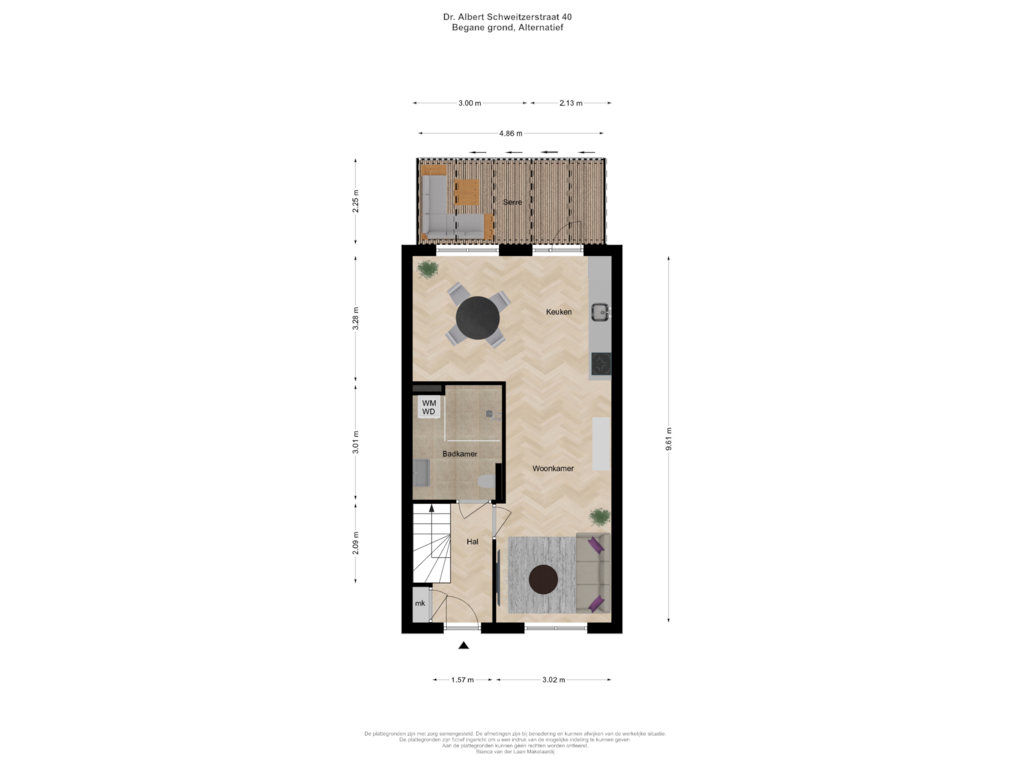 Bekijk plattegrond van Begane grond alternatief van Dr. A. Schweitzerstraat 40