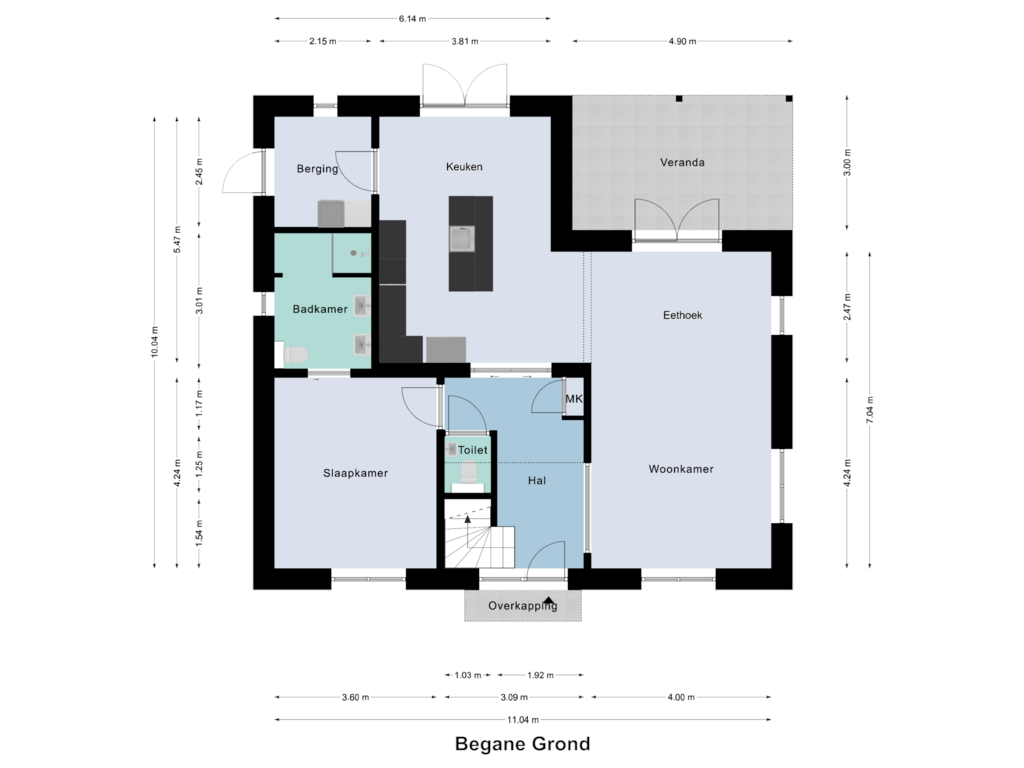 Bekijk plattegrond van Begane Grond van Elzenlaan 19