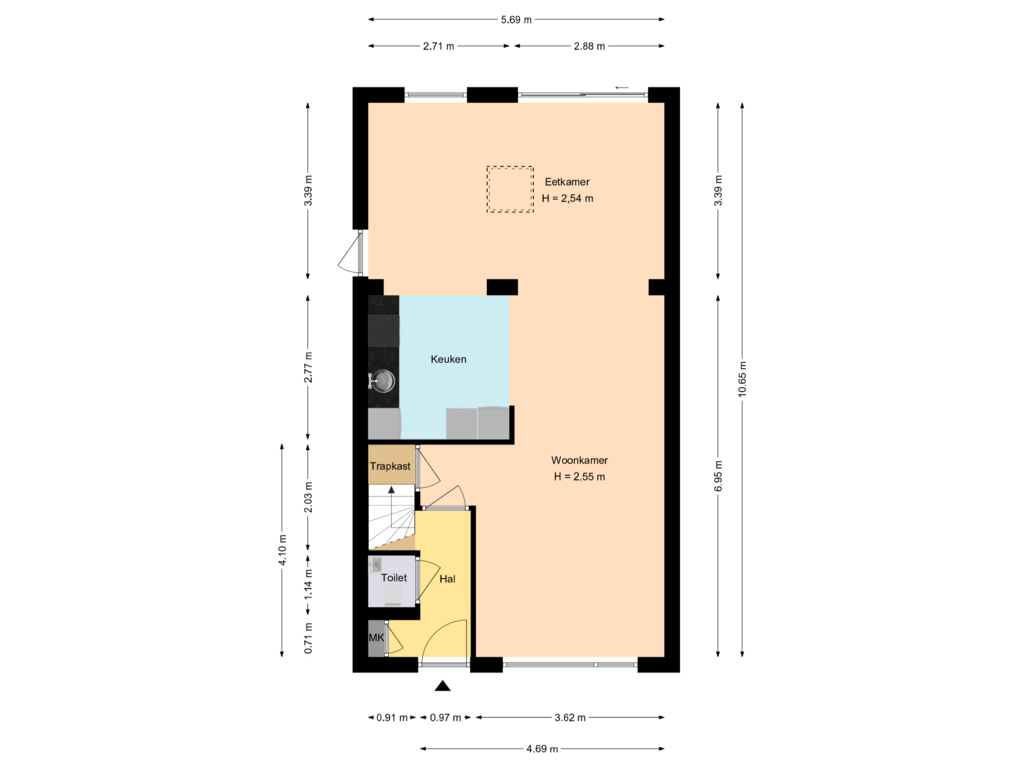 Bekijk plattegrond van Begane grond van Koperslager 10