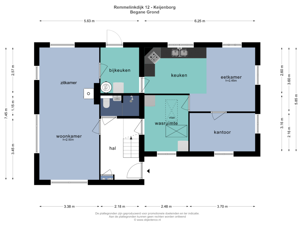 Bekijk plattegrond van BEGANE GROND van Remmelinkdijk 12