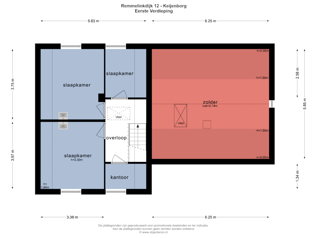 Bekijk plattegrond van EERSTE VERDIEPING van Remmelinkdijk 12